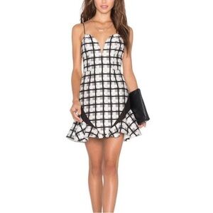 NBD Daylight Bliss Mini Dress in Cream & Black Medium Revolve